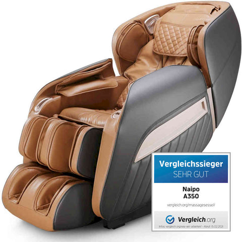 Početnik - NAIPO MGC-A350 masažna stolica-svijetlo smeđa-umjetna kožna stolica za masažu svijet